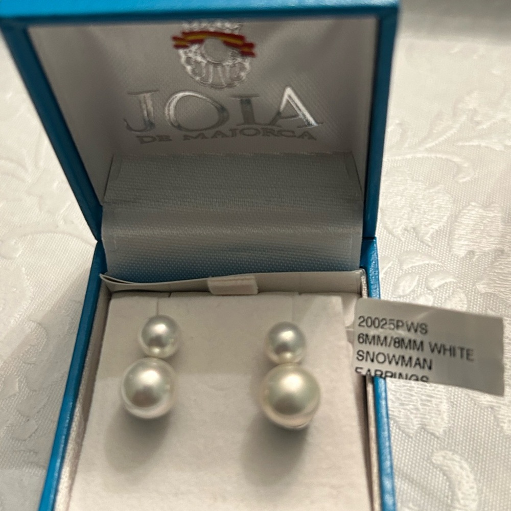 New Double pearl Silver Earrings